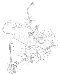 Mower Housing Suspension Diagram and Parts List for 387002X83A 2004 Briggs and Stratton Lawn Tractor